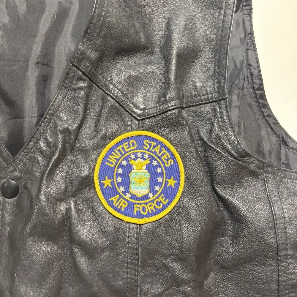 Genuine leather United States Air Force Vest Size XL